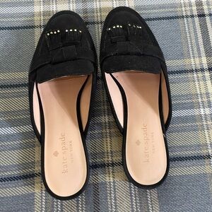 Kate Spade "Berkley" slip on mule women slide black suede